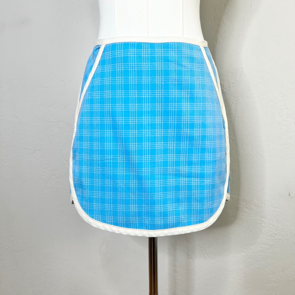 Urban Outfitters Blue Plaid Mini Skirt Size Small Preppy Athleisure Pockets
